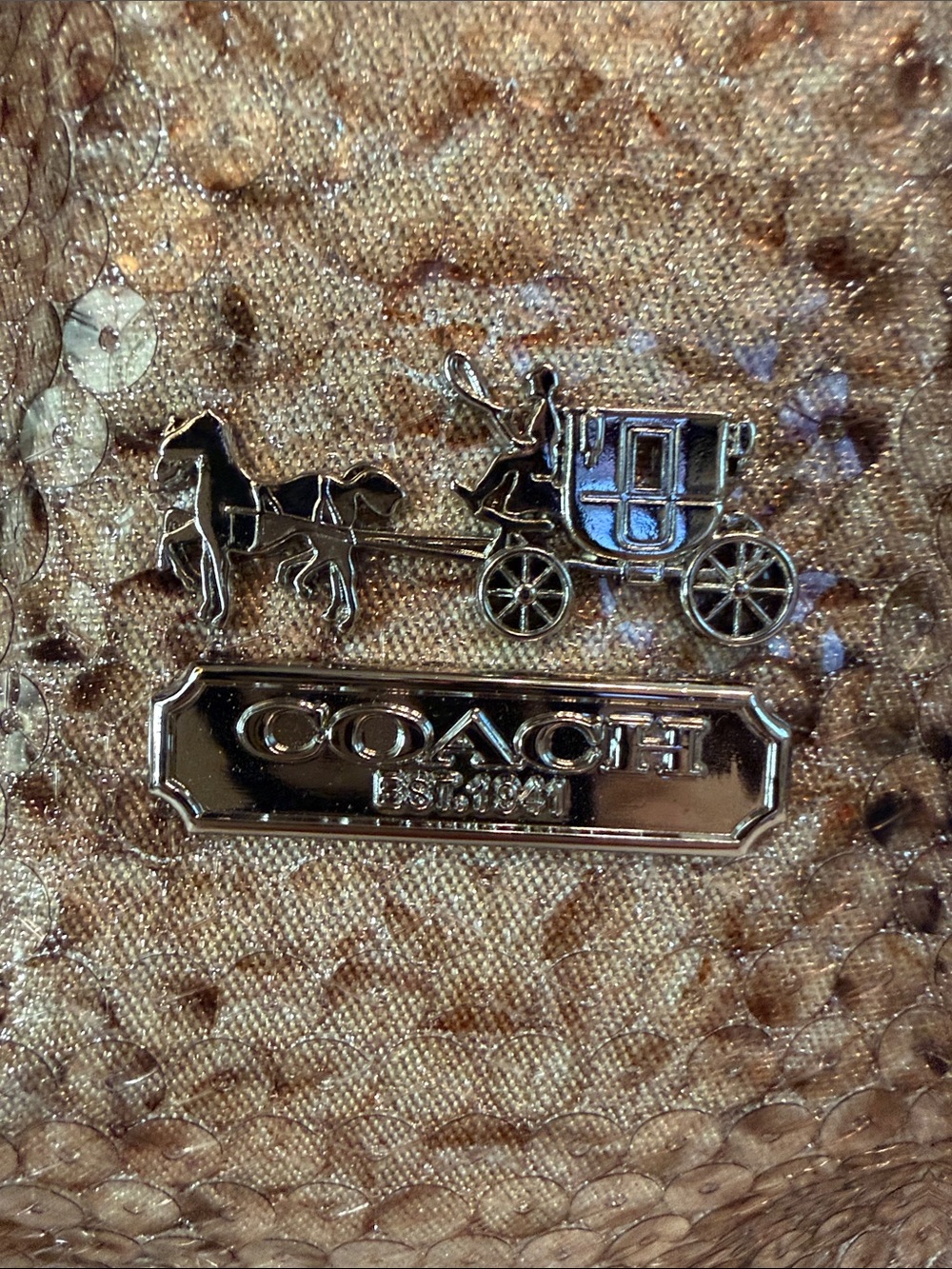 Coach Madison Sequin Python Handbag - Picture 3 of 12